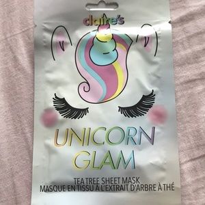 NEW CLAIRE’S UNICORN GLAM FACE TEA TREE SHEET MASK